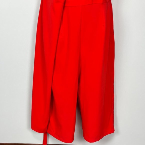 Gibson Latimer V Neck Sleeveless Wrap Jumpsuit Crimson Red plus size 18 - Picture 11 of 16